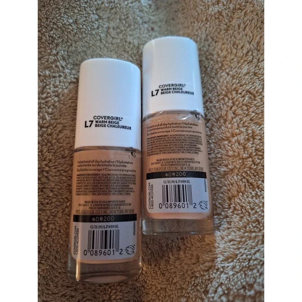 2PK Covergirl TruBlend Liquid Makeup L7 WARM BEIGE Natural‎ Finish